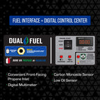 DuroMax XP4850HX Dual Fuel Portable Generator-4850 Watt Gas or Propane Powered Electric Start w/CO Alert, 50 State Approved, Blue