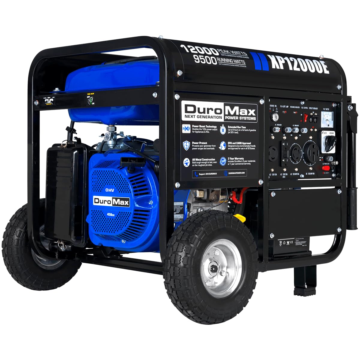DuroMax XP5500EH 5,500-Watt Dual Fuel Portable Generator - Gas & Propane, Electric Start, RV & Emergency Ready
