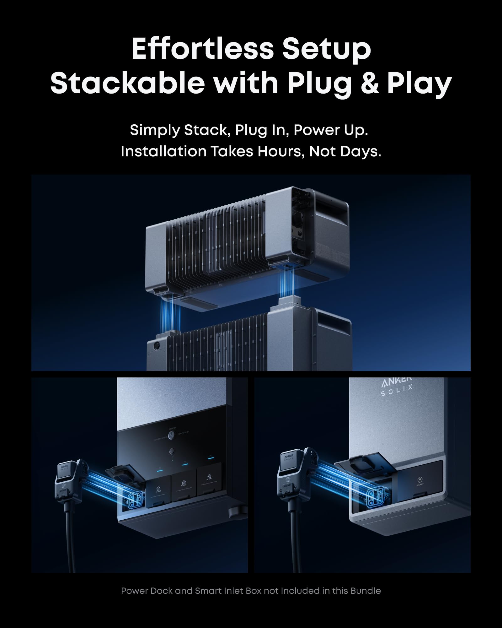 Anker SOLIX E10, 6kWh Battery Expandable to 90kWh, 9kW Solar Input, 7.6kW Rated Output, Generator-Ready, NEMA 4, -4°F to 131°F, Up to 12-Month 0% APR