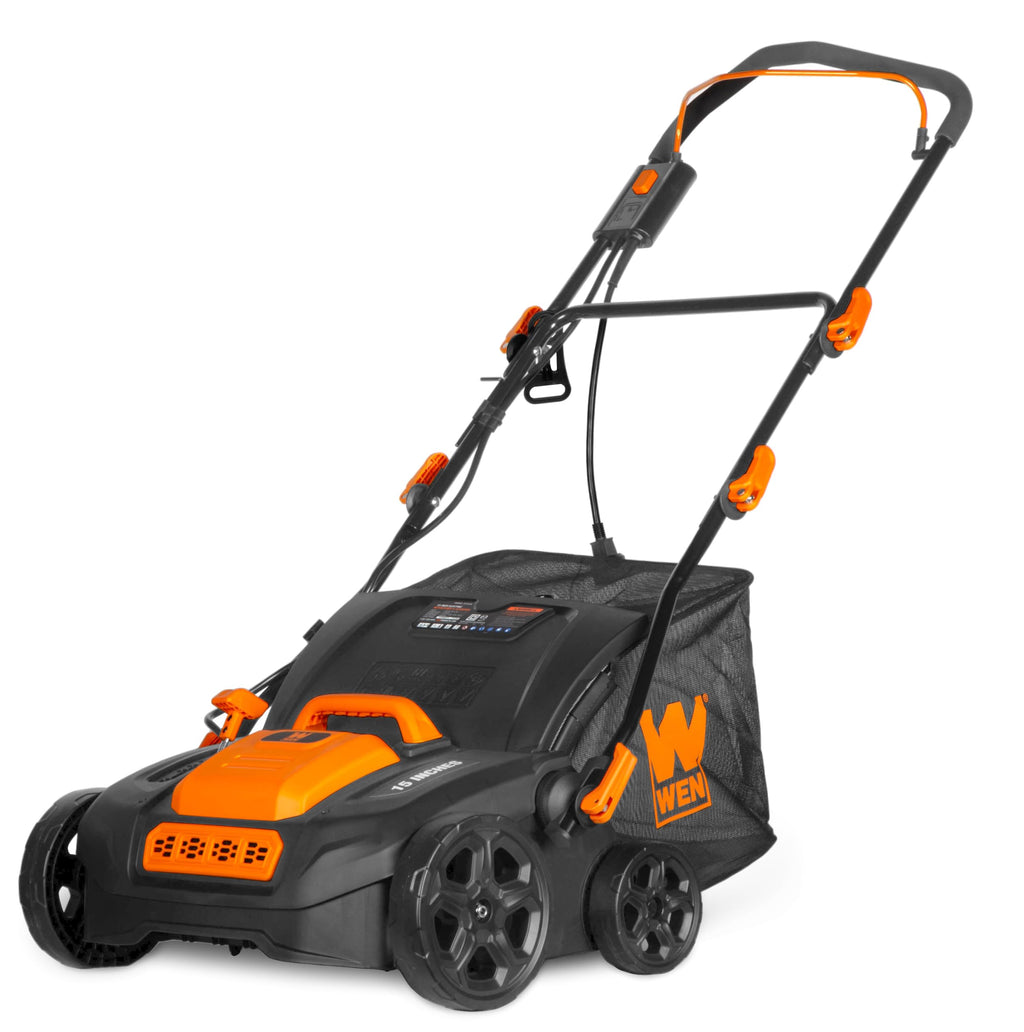 WEN 15-Inch 13-Amp 2-in-1 Electric Dethatcher and Scarifier with 12-Gallon Collection Bag (DT1315)