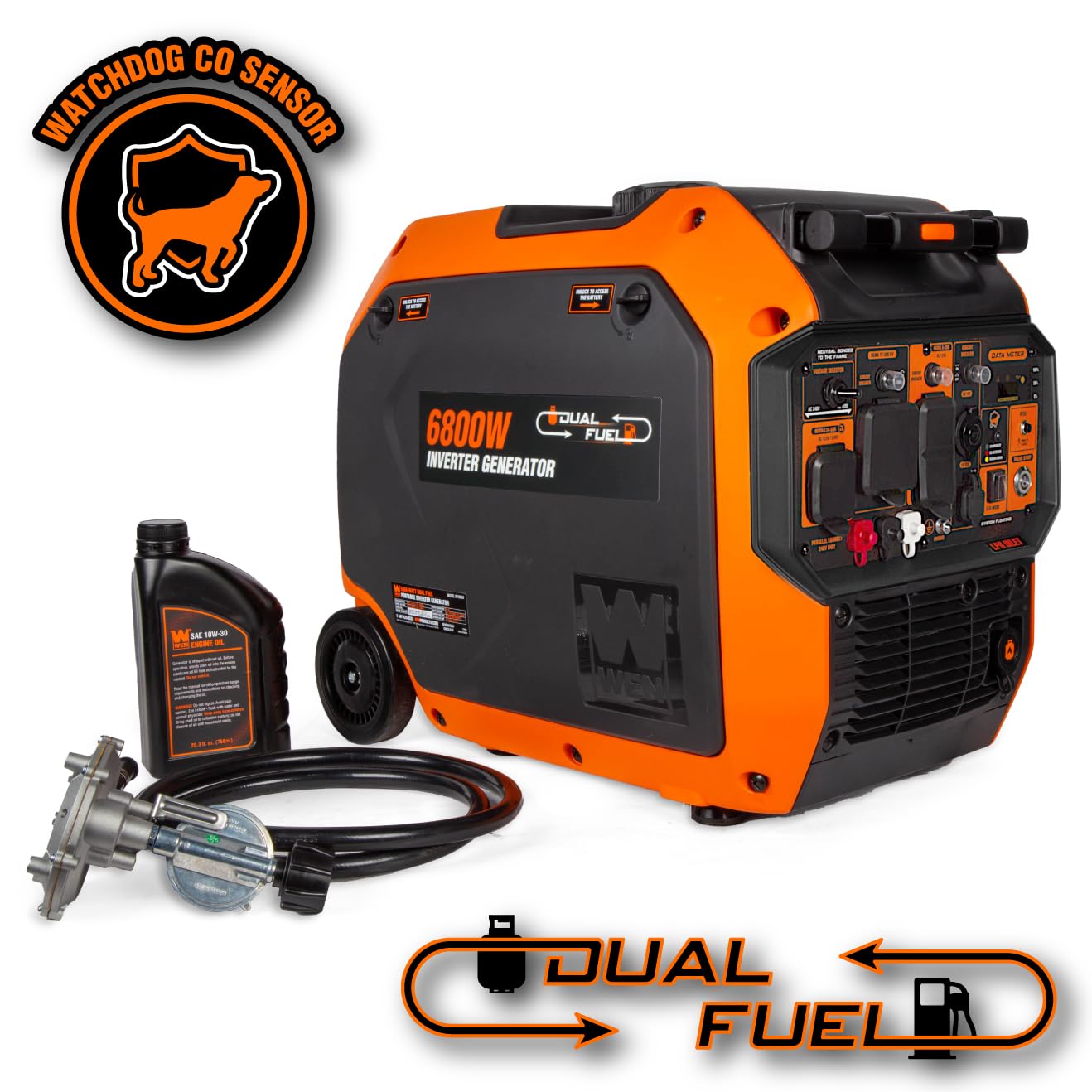 WEN DF450i Super Quiet 4500-Watt Dual RV-Ready Portable Inverter Generator with Fuel Shut-Off