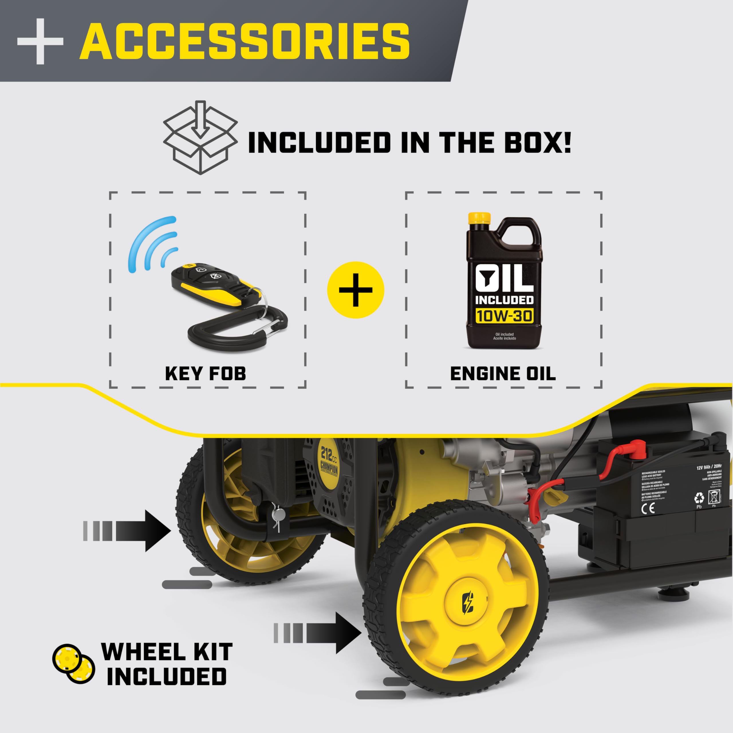 Champion Power Equipment 4375-Watt Wireless Remote Start RV Ready Portable Generator with Free 3-Year Warranty