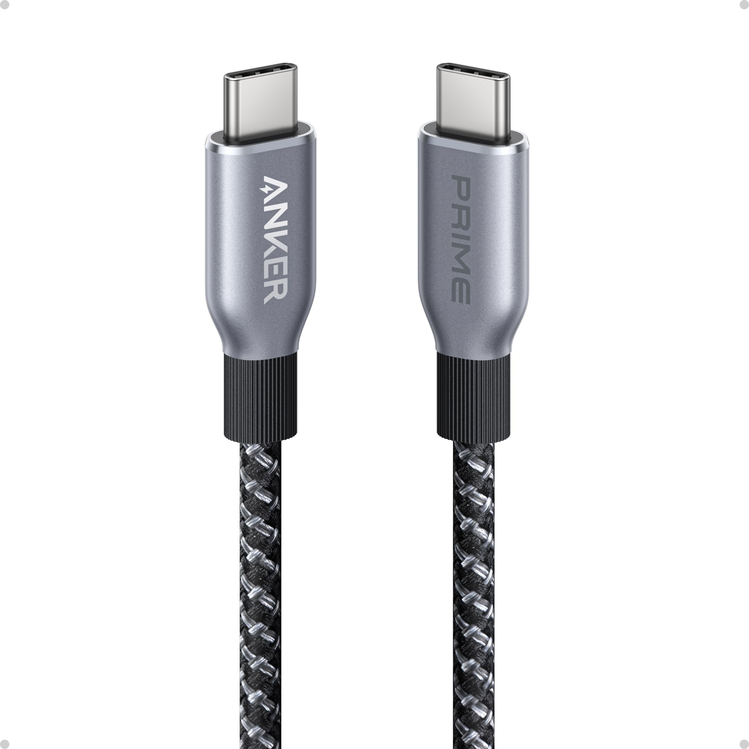 Anker Prime USB C to USB C Cable, 240W Fast Charging Cord, Upcycled-Braided Nylon with 100-Year Bend Durability for iPhone 17 Series, MacBook, Galaxy S24(6 FT)