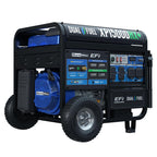 DuroMax XP13000HXT 13,000-Watt 500cc Tri Fuel Gas Propane Natural Gas Portable Generator with CO Alert, Black/Blue