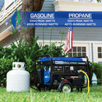 DuroMax XP12000EH 12,000-Watt Dual Fuel Portable Generator – Gas & Propane, Electric Start, Whole Home Backup Power, Transfer Switch Ready, RV & Emergency Ready