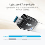 Anker USB 3.0 Micro SD Card Reader, 5Gbps 2-in-1 SD Card Reader to USB Adapter for SDXC, SDHC, MMC, RS-MMC, Micro SDXC, Micro SD, Micro SDHC, UHS-I Cards - USB A CardReader