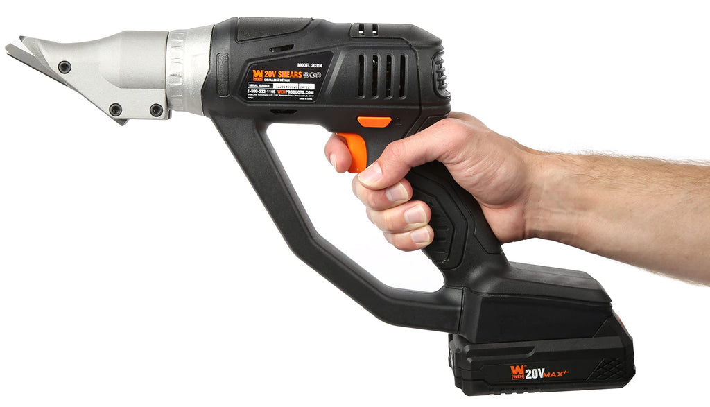 WEN Cordless Metal Shear, Variable Speed with 20V Max 2.0 Ah Lithium-Ion Battery and Charger (20314)
