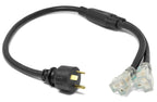 WEN PC3352 3 Feet 10-Gauge SJTW Generator Extension Cord Splitter (converts TT-30R to Two 5-20R outlets)