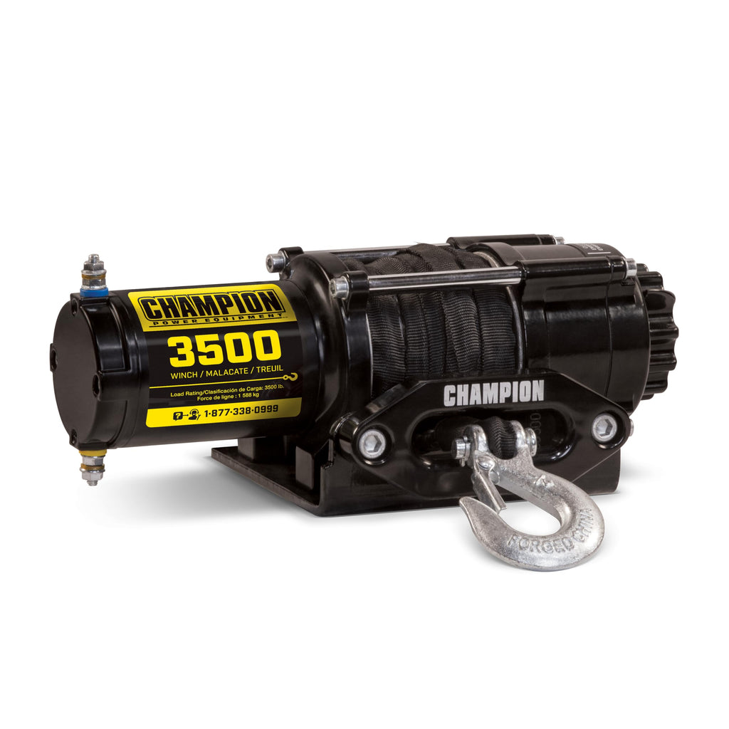 Champion Power Equipment 3500-lb. ATV/UTV Synthetic Rope Winch Kit