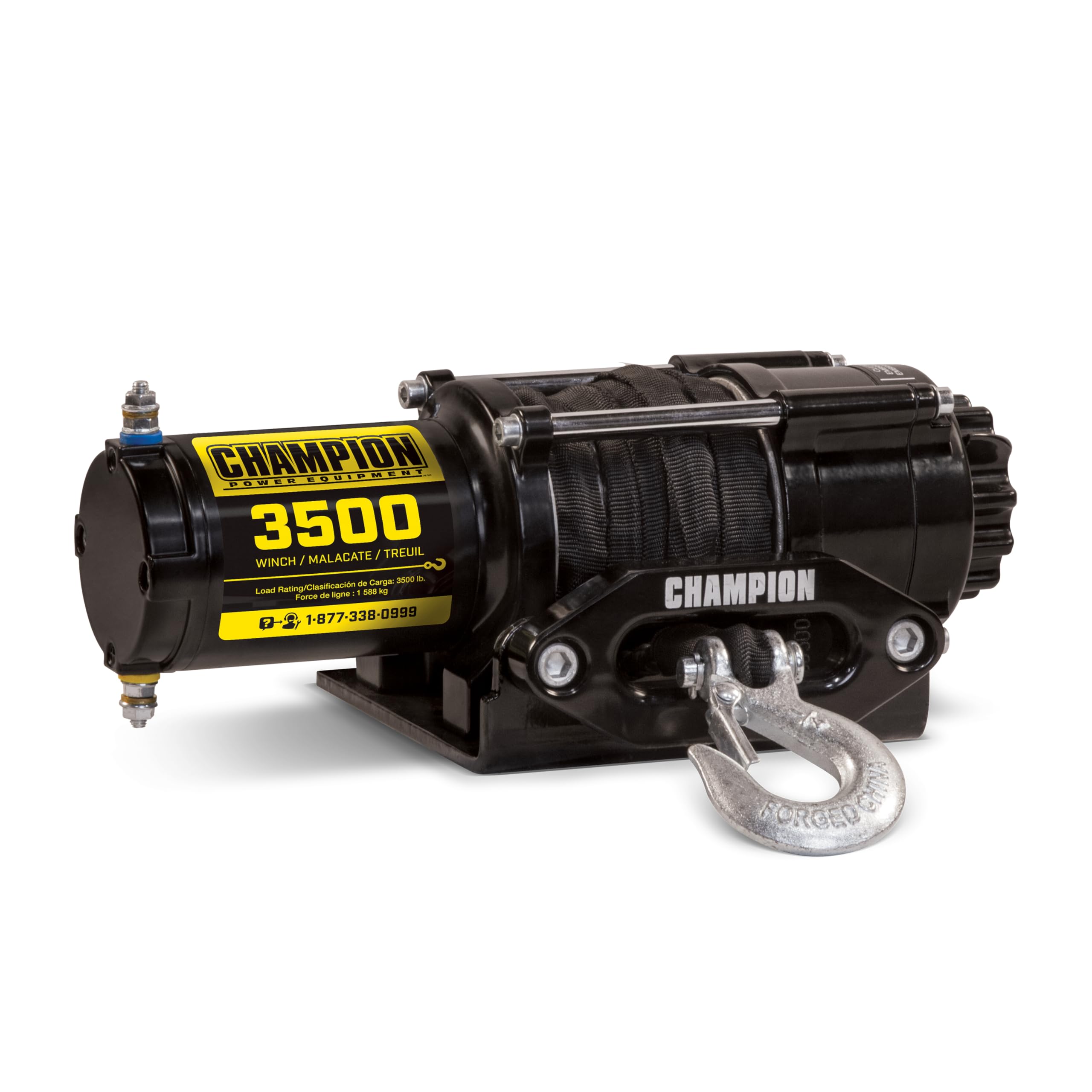 Champion Power Equipment 3500-lb. ATV/UTV Synthetic Rope Winch Kit