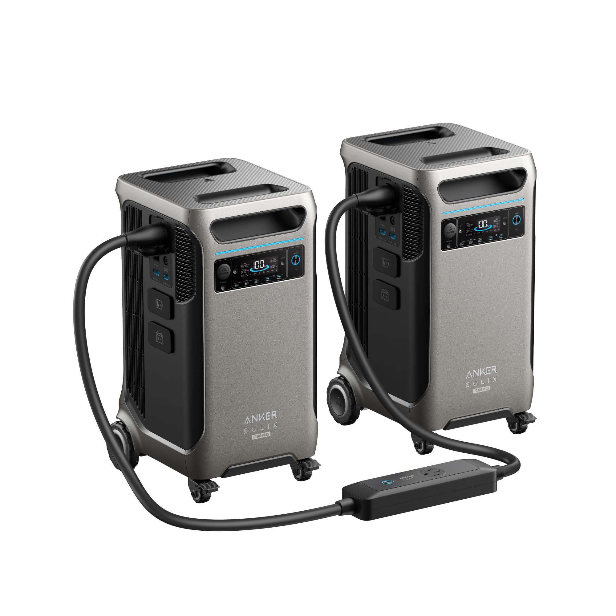 Anker SOLIX F3800 Plus Portable Power Station (Upgraded Version) with 400W Solar Panel, 3840Wh, 3,200W Solar Input, Generators for Home Use, Works with Generator, for Power Outages, and Emergencies