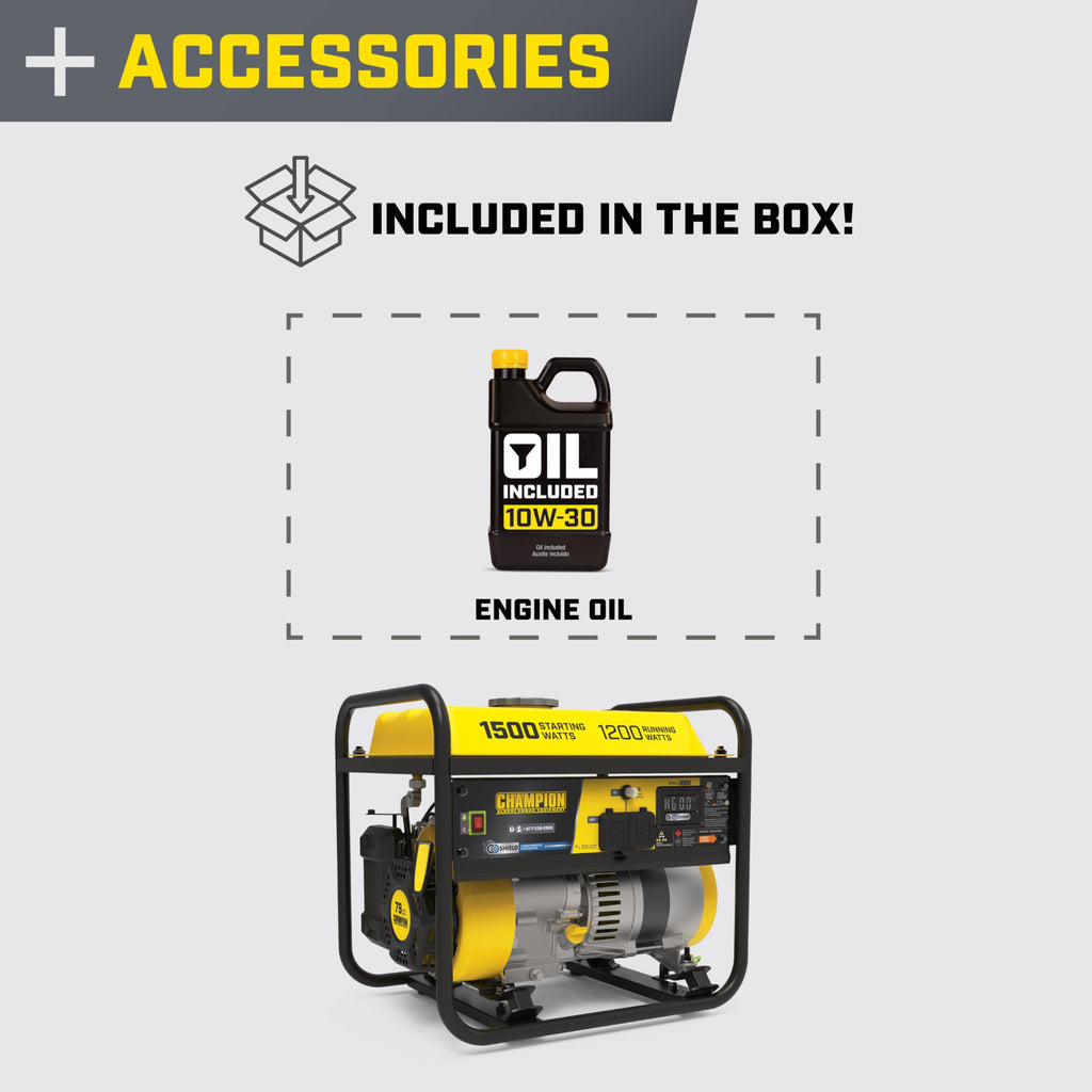Champion Power Equipment 1500-Watt Portable Generator with Free 3-Year Warranty