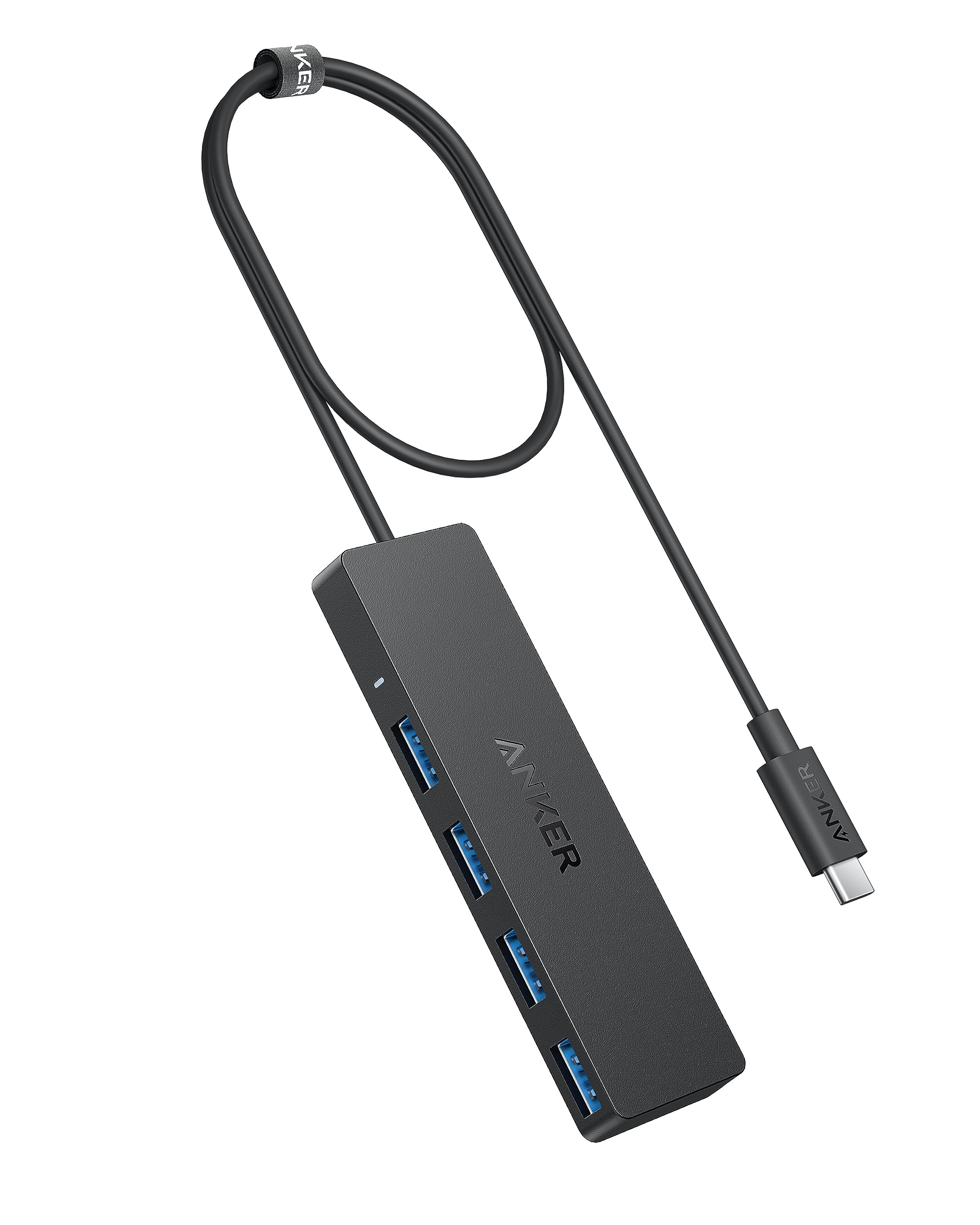 Anker USB Hub 4 Ports with 5Gbps Data Transfer, Multiple USB 3.0 Hub, USB Splitter for Laptop, Extender for A Port Laptop, PC, Desktop and More [Charging Not Supported](0.7 ft USB-A)