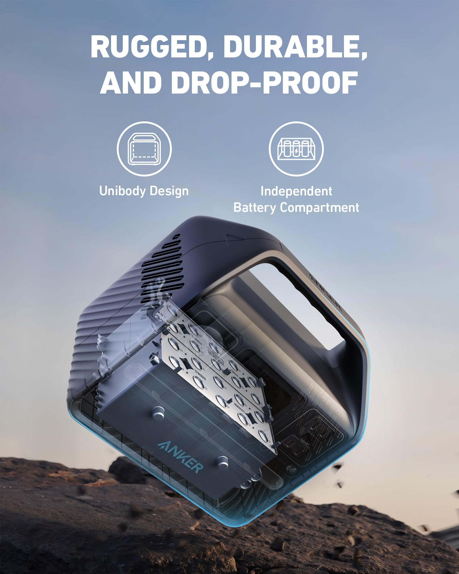 Anker 521 Portable Power Station Upgraded with LiFePO4 Battery, 256Wh 6-Port PowerHouse, 300W (Peak 600W) Solar Generator with 100W Solar Panel, 2 AC Outlets, 60W USB-C PD Output, Outdoor Generator