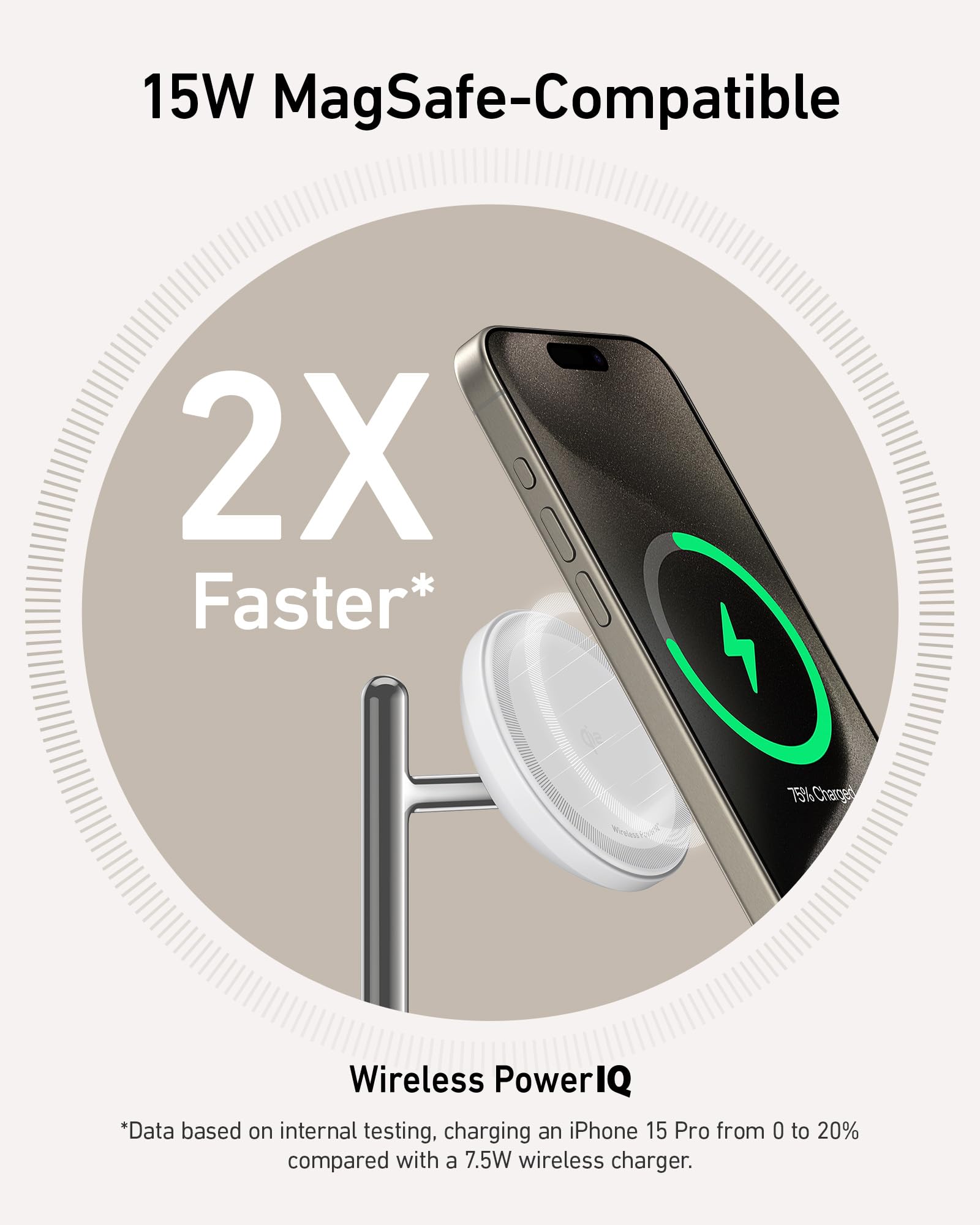 Anker MagSafe Charger Stand Compatible, iPhone 17 MagGo 3 in 1 Wireless Charging Station,Qi2 Certified 15W Wireless Charger, Desk Accessory, for iPhone 16/15/14/13 Series Apple Watch, AirPods