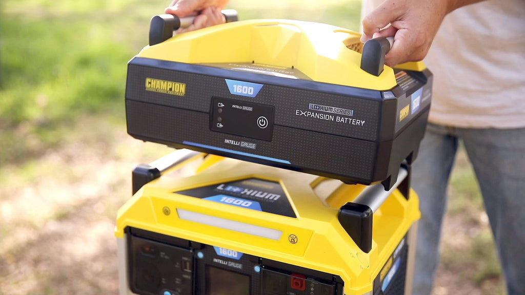 Champion Power Equipment 1638-Wh Lithium Ion Expansion Battery and Two 200-Watt Solar Panels