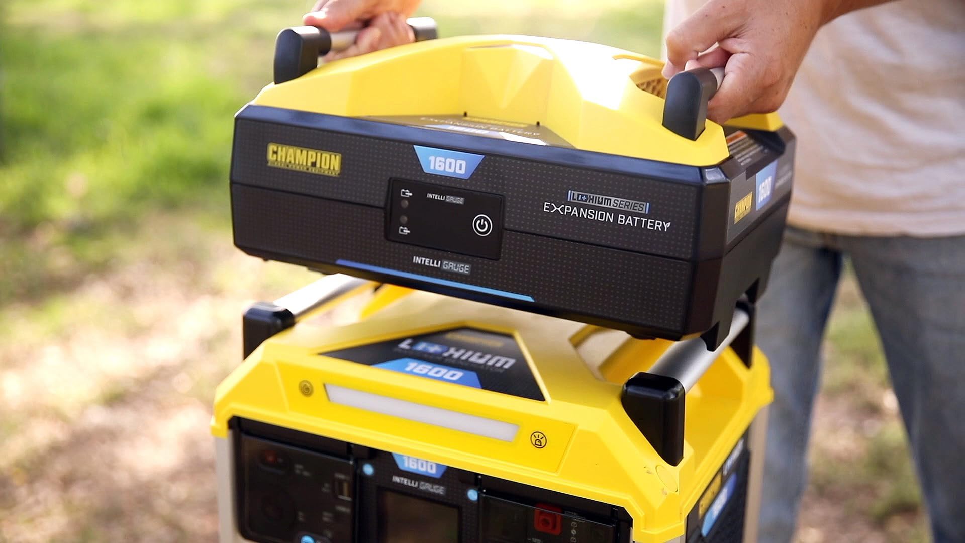 Champion Power Equipment 1638-Wh Lithium Ion Expansion Battery and Two 200-Watt Solar Panels