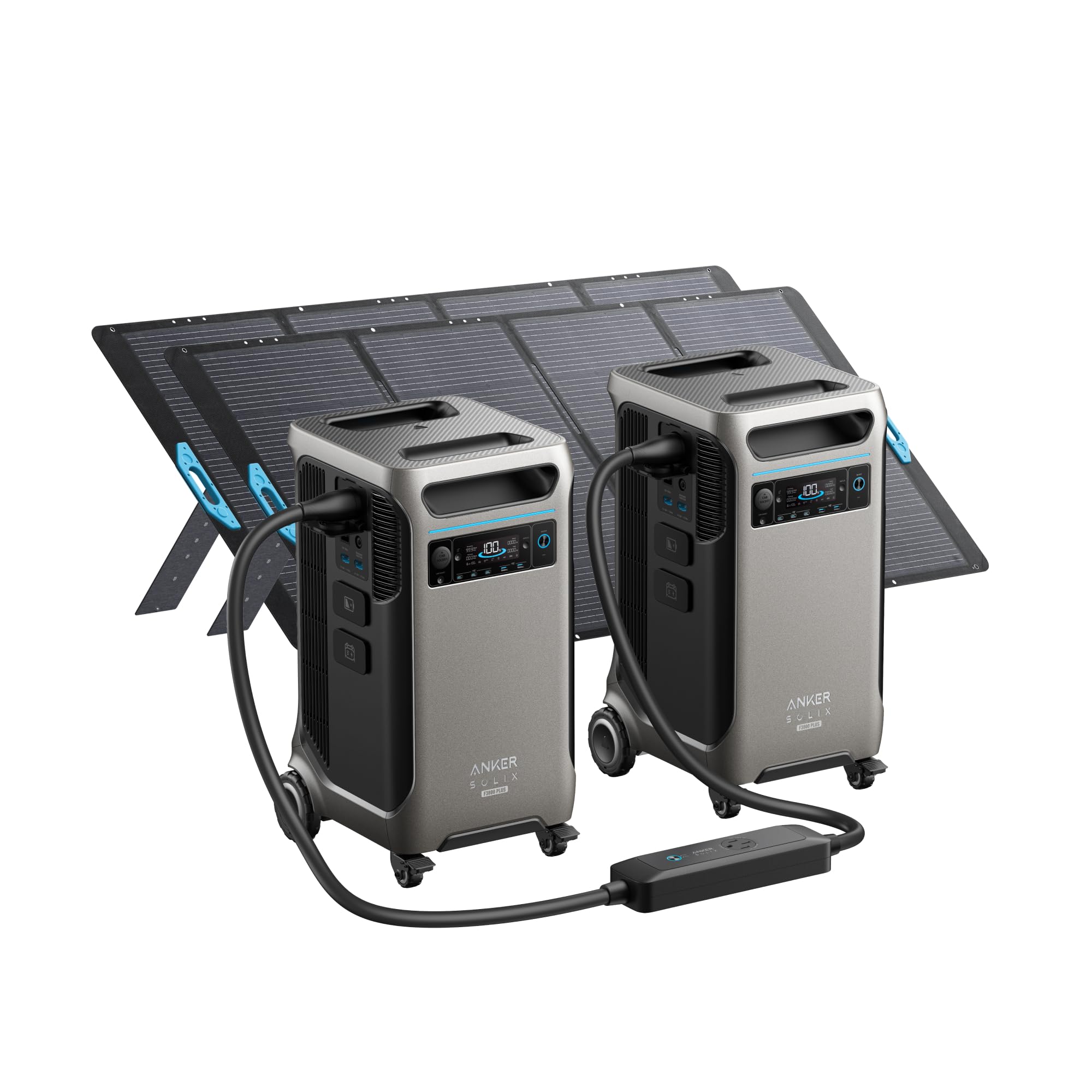 Anker SOLIX F3800 Plus Portable Power Station (2025 NEW), 3,840Wh, 3,200W Solar Input, Generators for Home Use, Expandable to 53kWh, Works with Generator, For Power Outages, RVs, and Emergencies