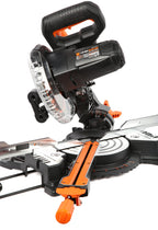 WEN MM0713 9.5-Amp 7.25-Inch Single Bevel Compact Sliding Compound Miter Saw with LED Cutline Guide, Black