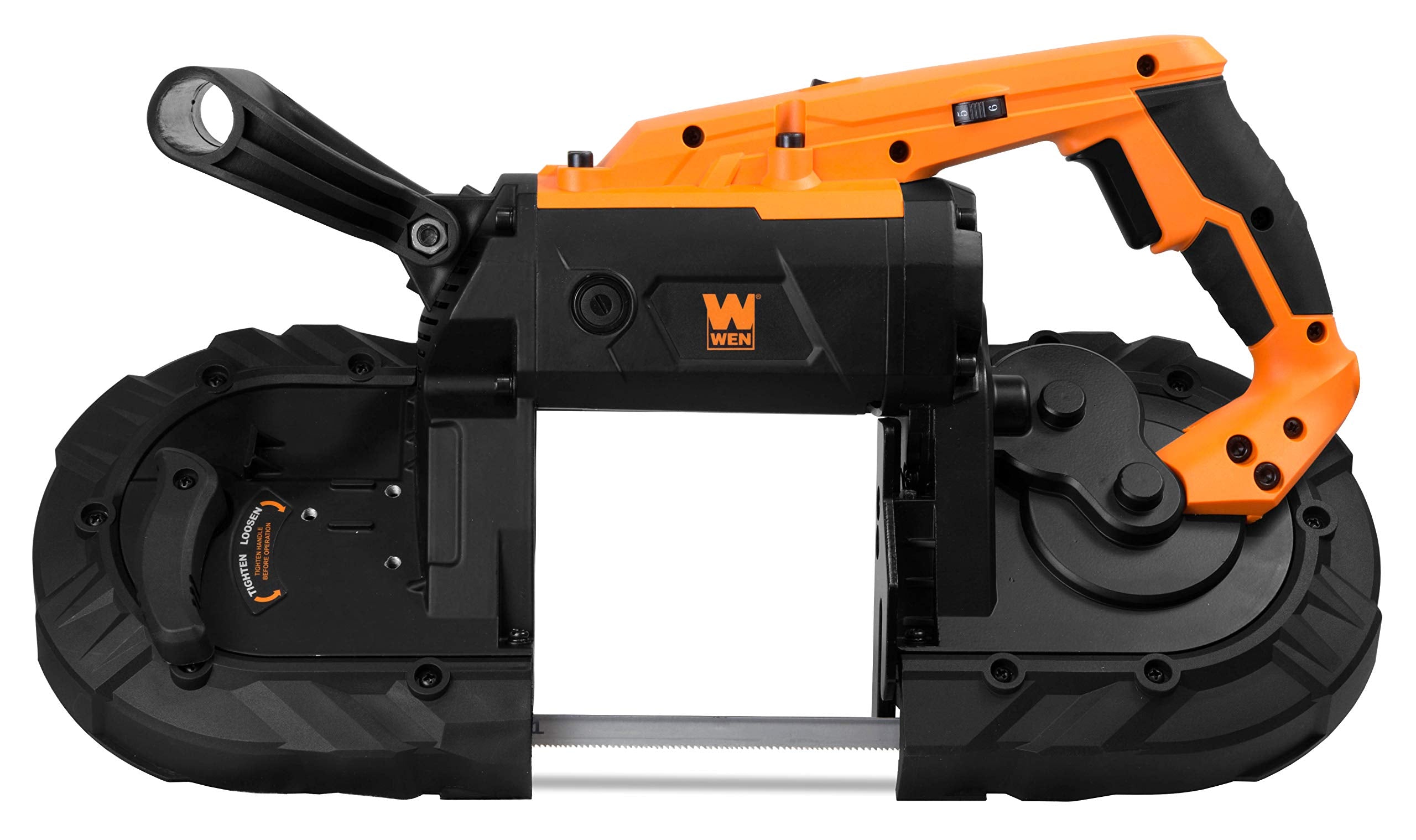 WEN Portable Band Saw for Metal, 10-Amp, Variable Speed, Handheld (94396)