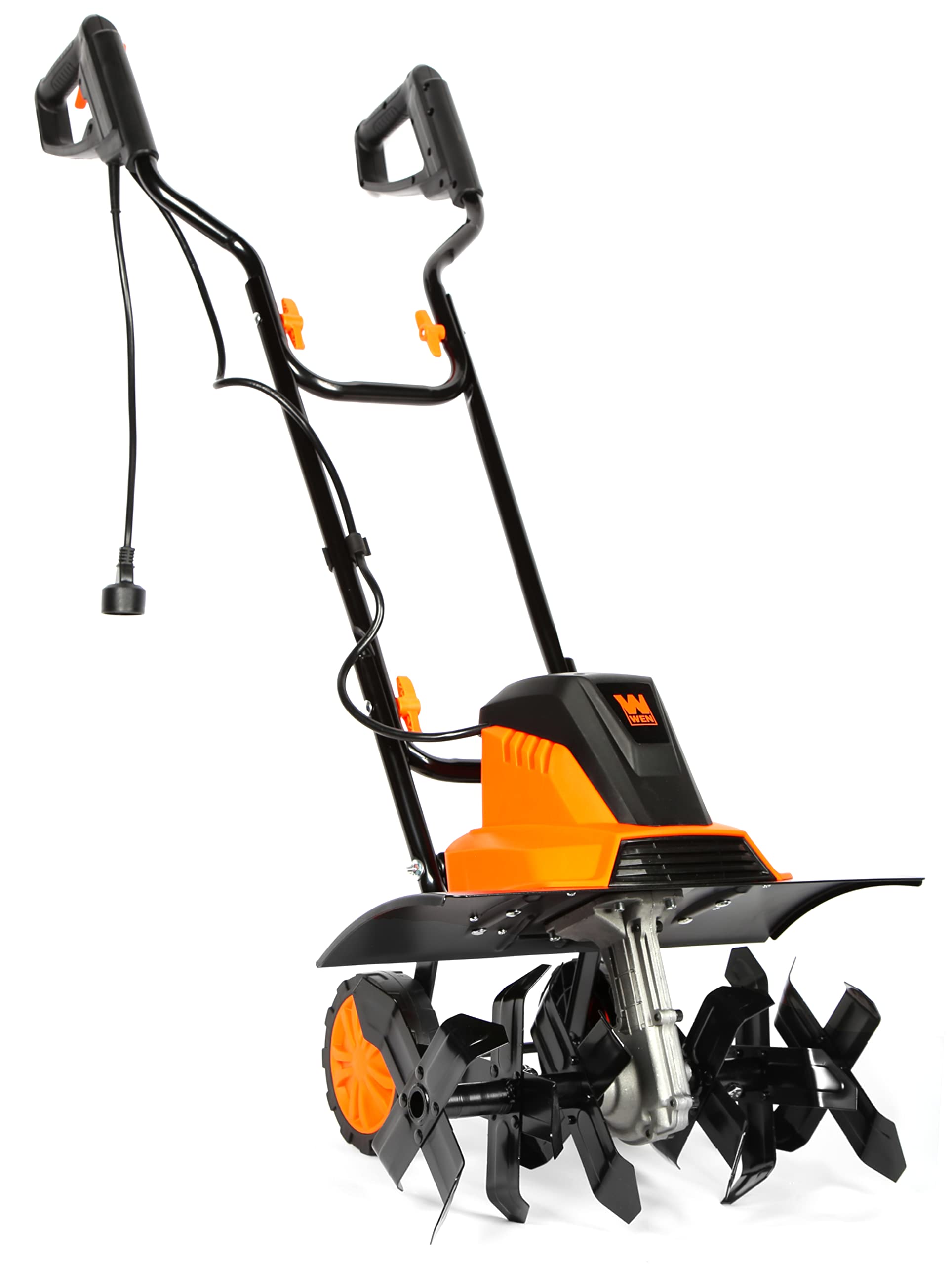WEN 20V Max Cordless 14-Inch Brushless Electric Tiller with Two 4.0 Ah Batteries and Dual-Port Charger (20724)