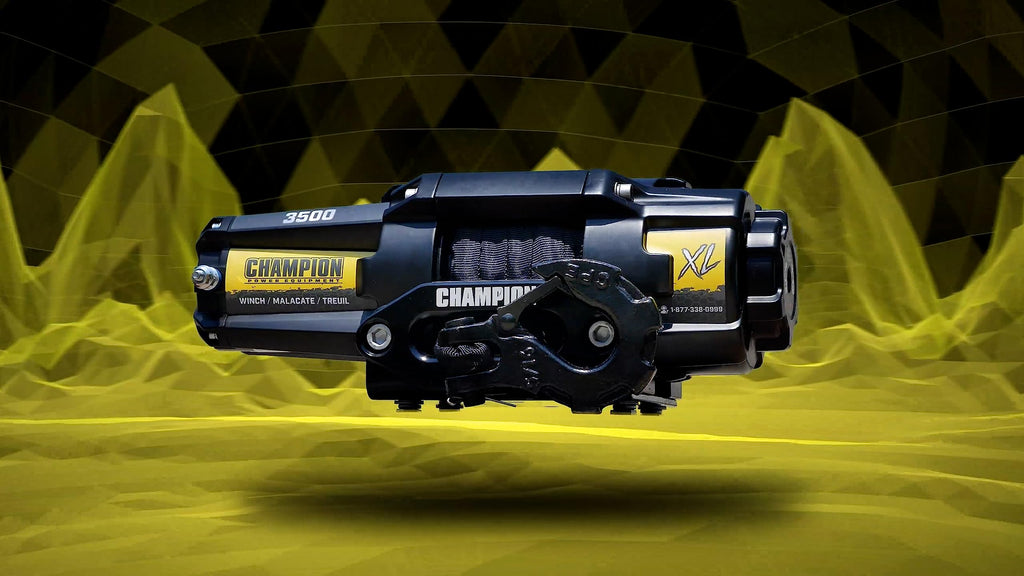 Champion Power Equipment XL 3500-lb. ATV/UTV Synthetic Rope Winch Kit