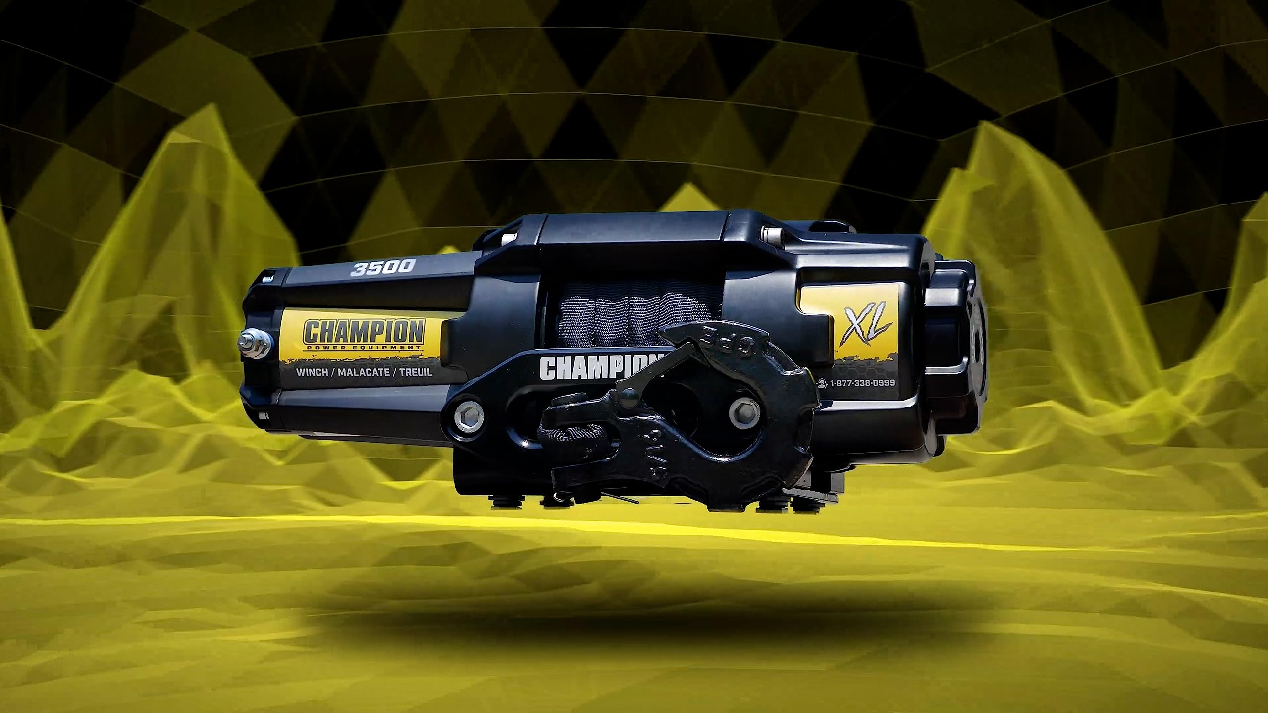 Champion Power Equipment XL 3500-lb. ATV/UTV Synthetic Rope Winch Kit