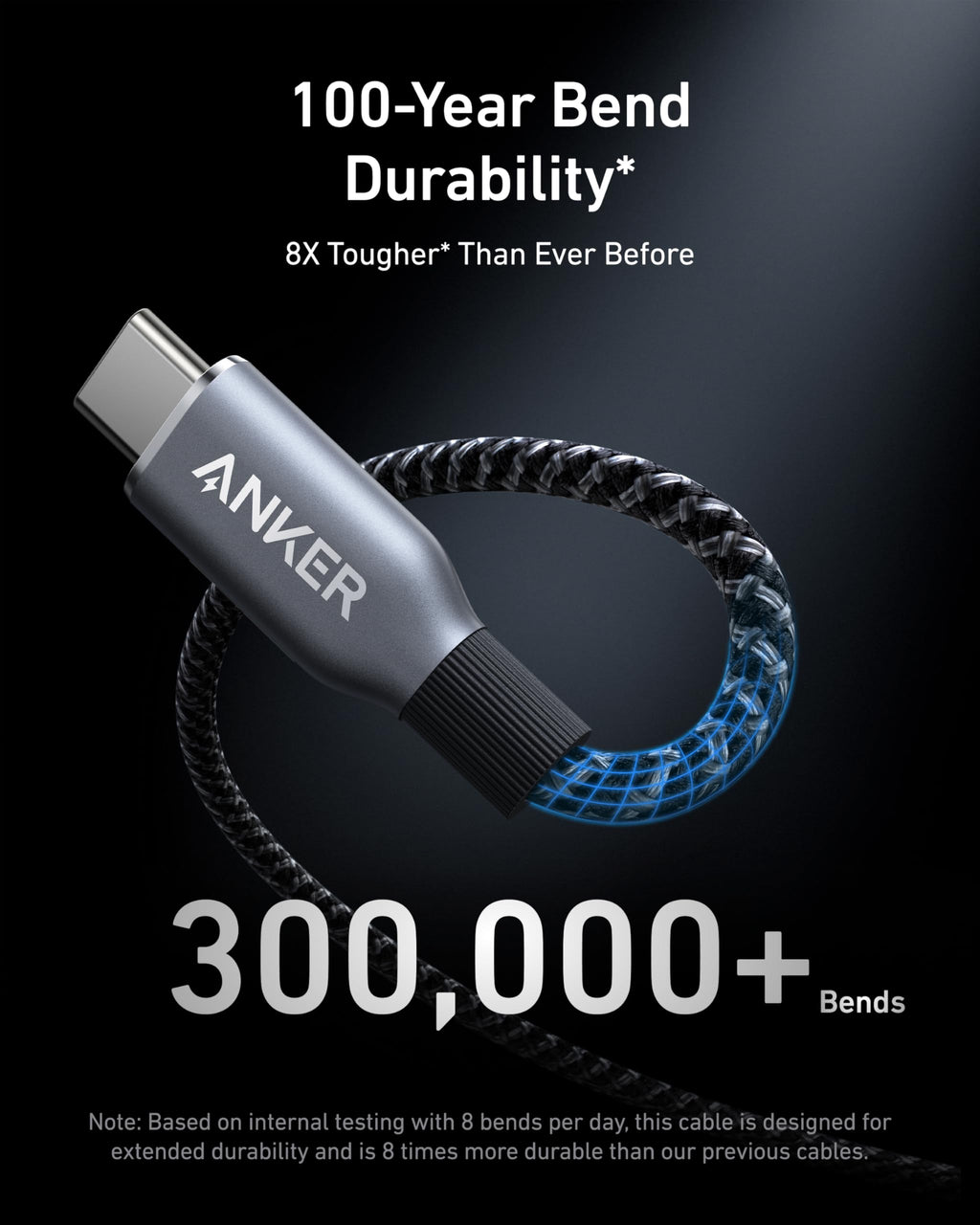 Anker Prime USB C to USB C Cable, 240W Fast Charging Cord, Upcycled-Braided Nylon with 100-Year Bend Durability for iPhone 17 Series, MacBook, Galaxy S24(6 FT)