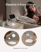 Anker MagSafe Charger Stand Compatible, iPhone 17 MagGo 3 in 1 Wireless Charging Station,Qi2 Certified 15W Wireless Charger, Desk Accessory, for iPhone 16/15/14/13 Series Apple Watch, AirPods