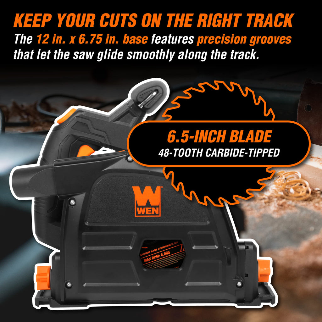 WEN 7.25-Inch Track Saw, Variable Speed (CT1274), Corded Electric