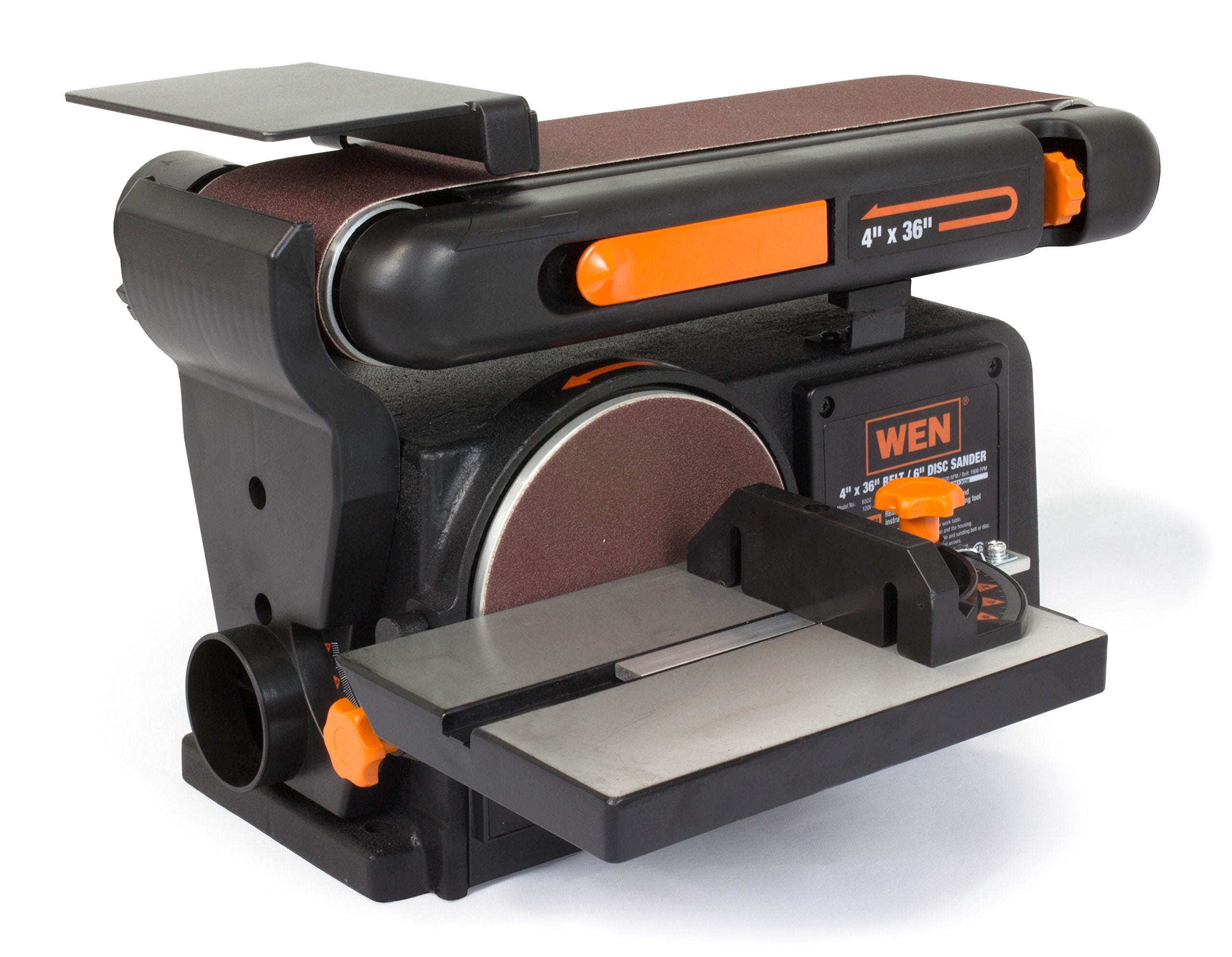 WEN Benchtop Belt and Disc Sander with 4 x 36 in. Belt, 6 in. Disc and Cast Iron Base (6502T)
