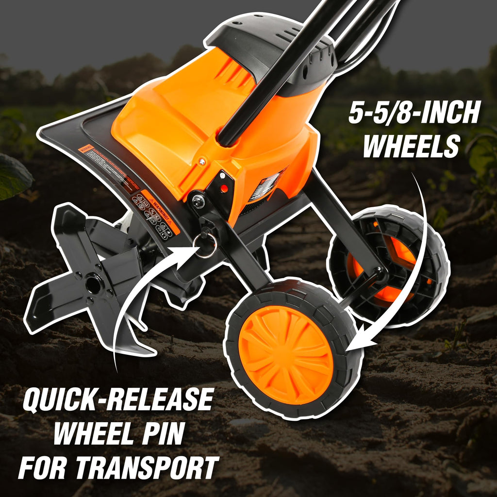 WEN 20V Max Cordless 14-Inch Brushless Electric Tiller with Two 4.0 Ah Batteries and Dual-Port Charger (20724)