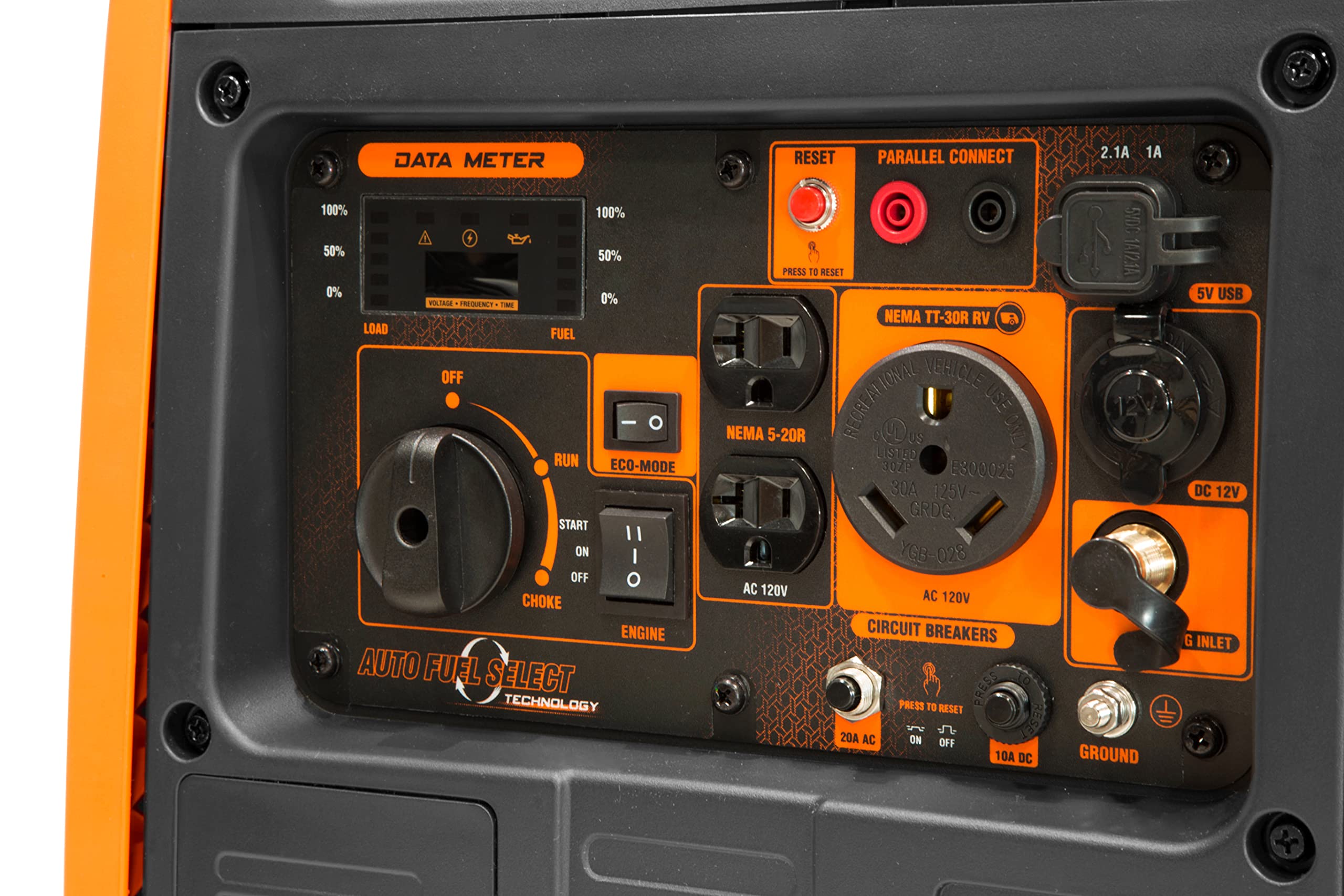 WEN DF451i Super Quiet 4500-Watt Electric Start Dual Fuel RV-Ready Portable Inverter Generator with Fuel Shut-Off