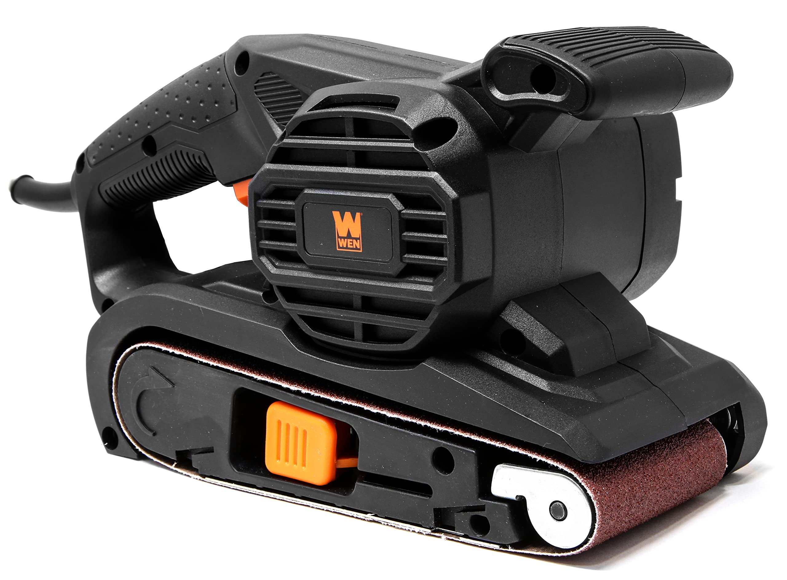 WEN 20418 20V Max Cordless Belt Sander, Variable Speed, Handheld and Portable with 4.0Ah Battery and Charger