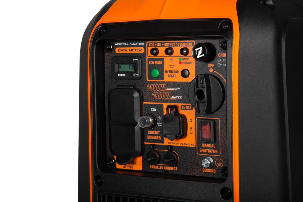 WEN 56235iX 2350-Watt Portable Inverter Generator with Fuel Shut Off and CO Sensor, Black