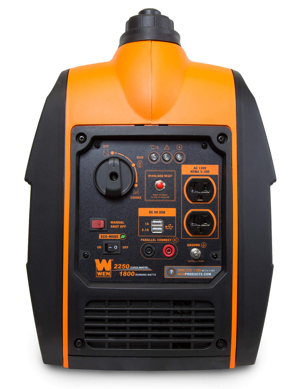 WEN 56235iX 2350-Watt Portable Inverter Generator with Fuel Shut Off and CO Sensor, Black