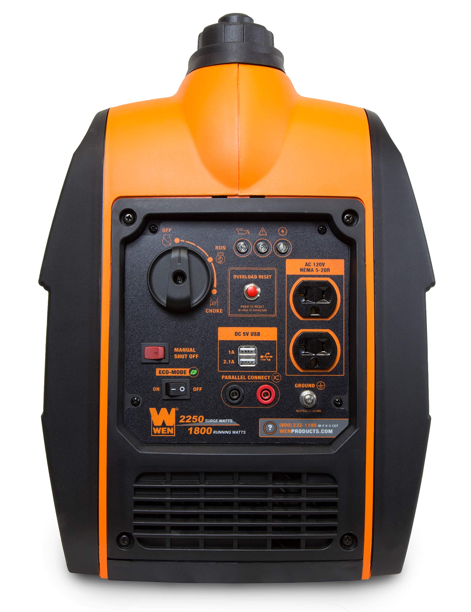 WEN 56235iX 2350-Watt Portable Inverter Generator with Fuel Shut Off and CO Sensor, Black