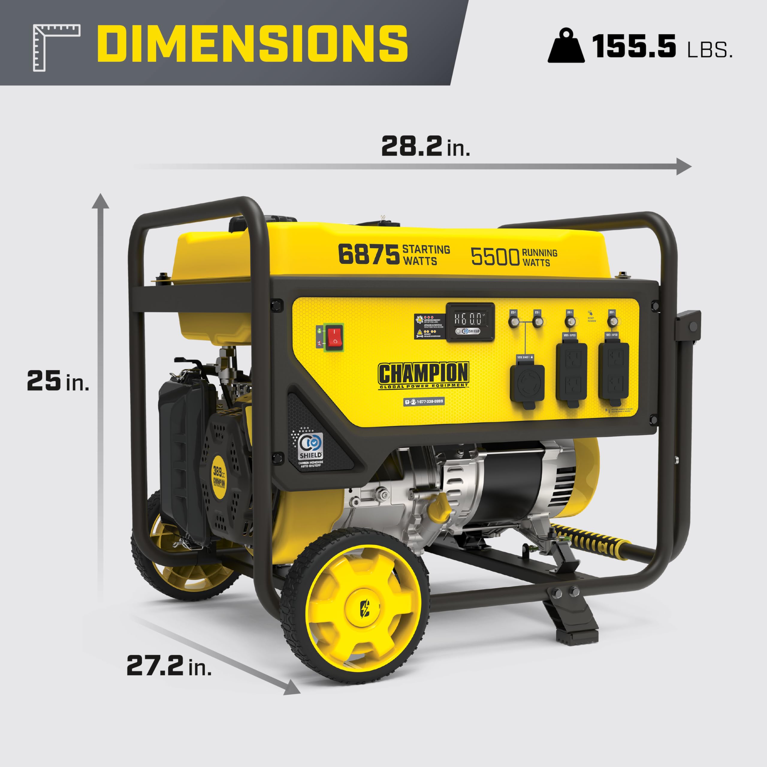 Champion Power Equipment 6875-Watt Portable Generator with Free 3-Year Warranty