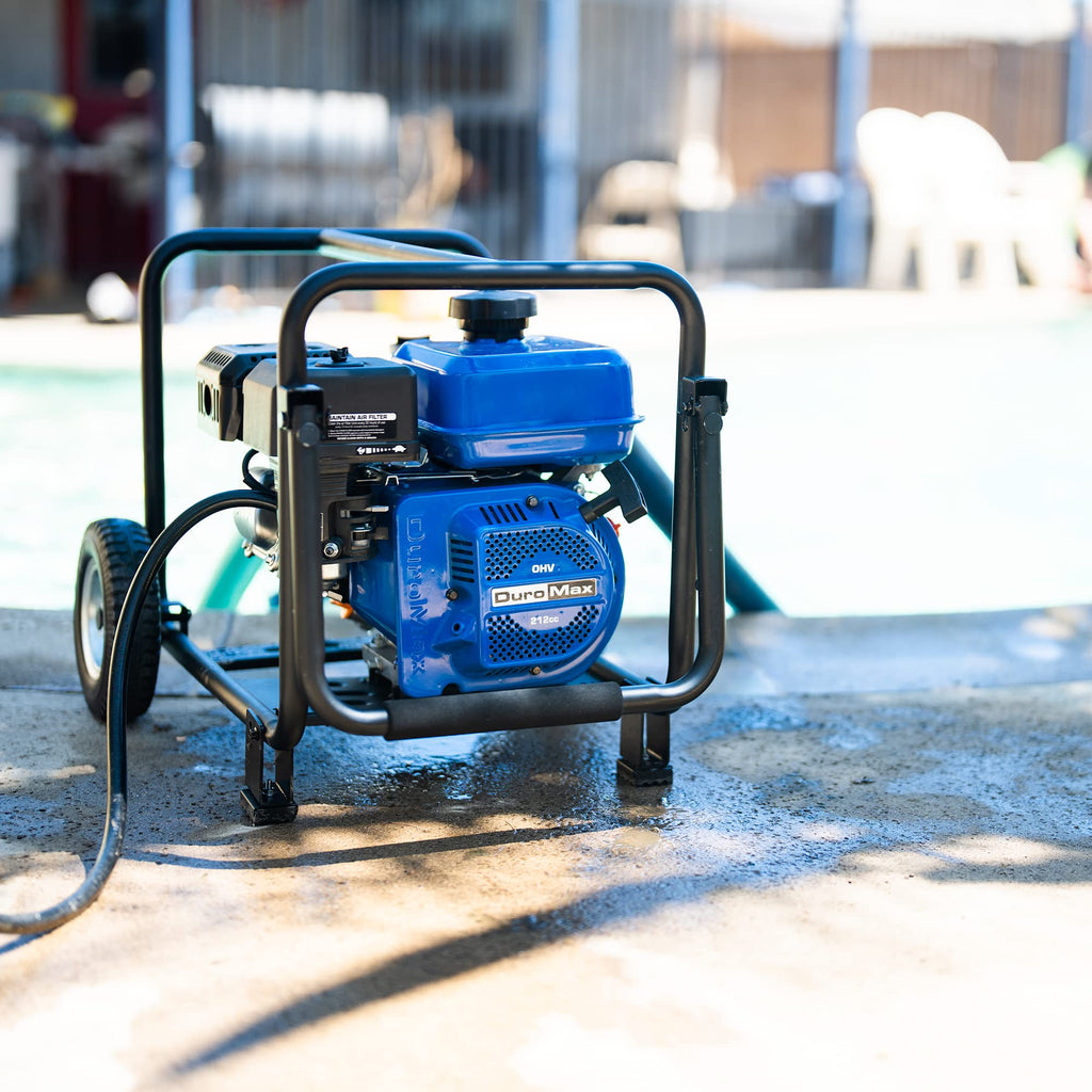 DuroMax XP702HP 208cc 7-HP 2-Inch 70-GPM Gas Powered High Pressure Water Pump, 50 State Approved, XP702HP, Blue
