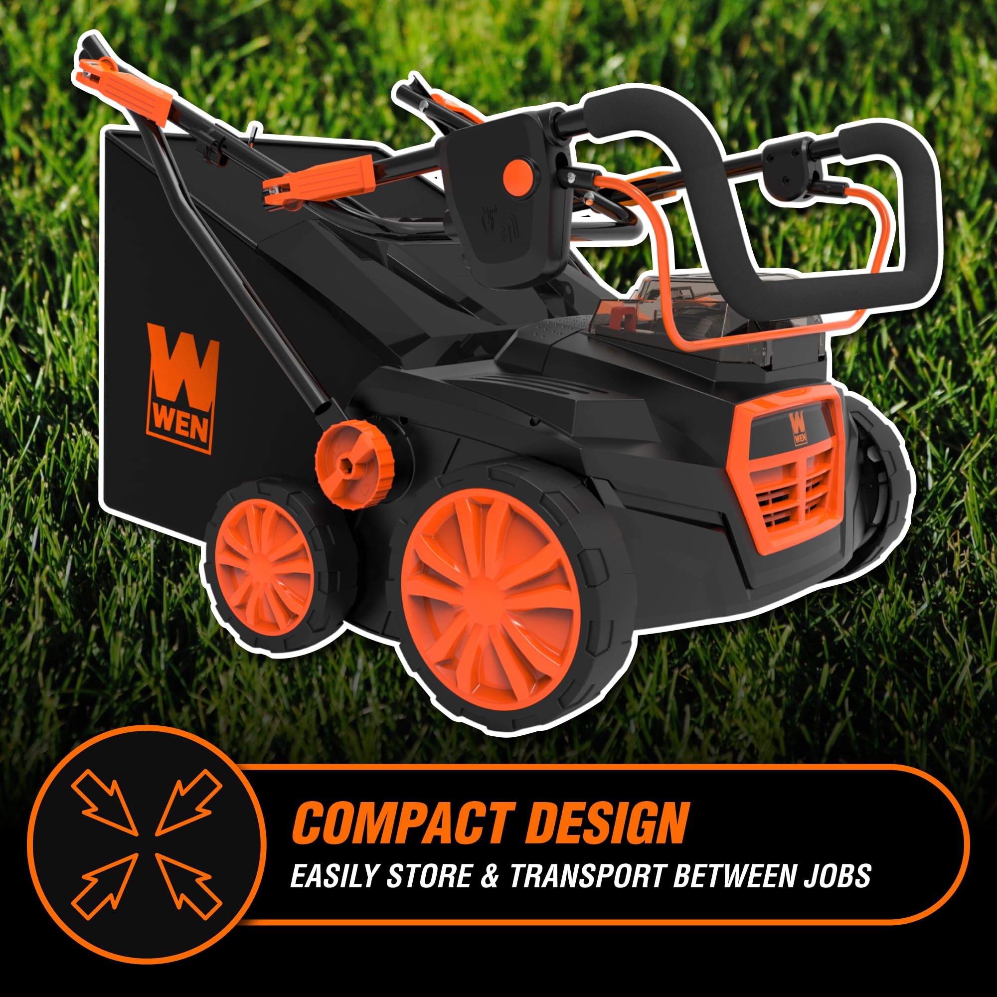 WEN DT1516 16-Inch 15-Amp 2-in-1 Electric Dethatcher and Scarifier with Collection Bag, Black