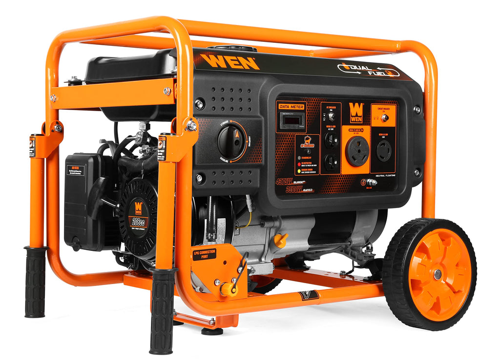 WEN DF472X 4750-Watt 120-Volt/240-Volt Dual Fuel Portable Generator with CO Shutdown Sensor