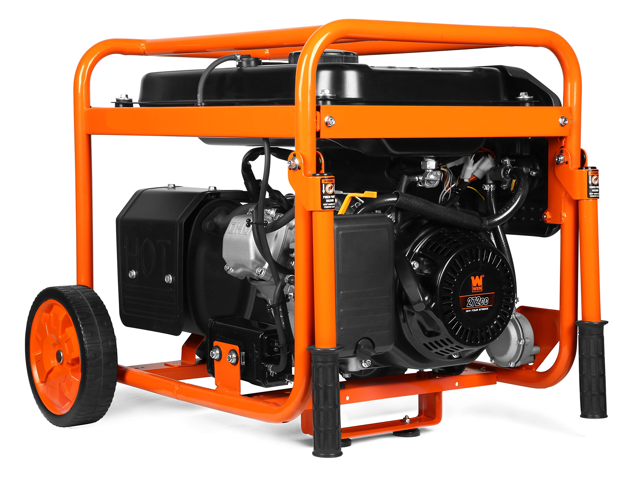 WEN DF623X 6250-Watt 120-Volt/240-Volt Dual Fuel Electric Start Portable Generator with Wheel Kit and CO Shutdown Sensor, Black