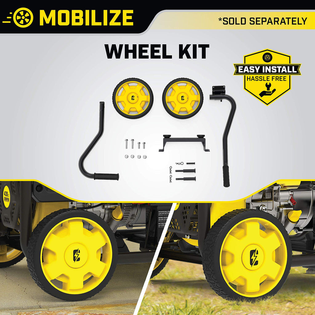 Champion Power Equipment Wheel Kit with Folding Handle and Never Flat Tires, for 2800-4750-Watt Generators