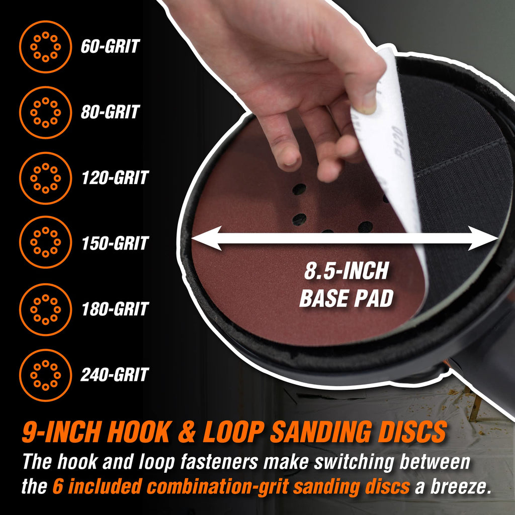 WEN DW5062 Variable Speed 5-Amp Drywall Sander with 15-Foot Dust Hose , Black