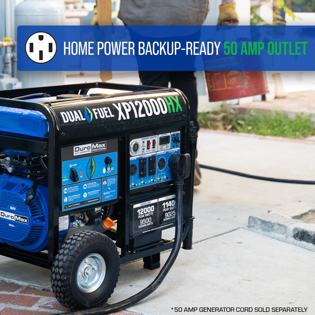 DuroMax XP15000HXT+ 15,000 Watt Portable Tri Fuel EFI Portable Generator - 50 State Approved