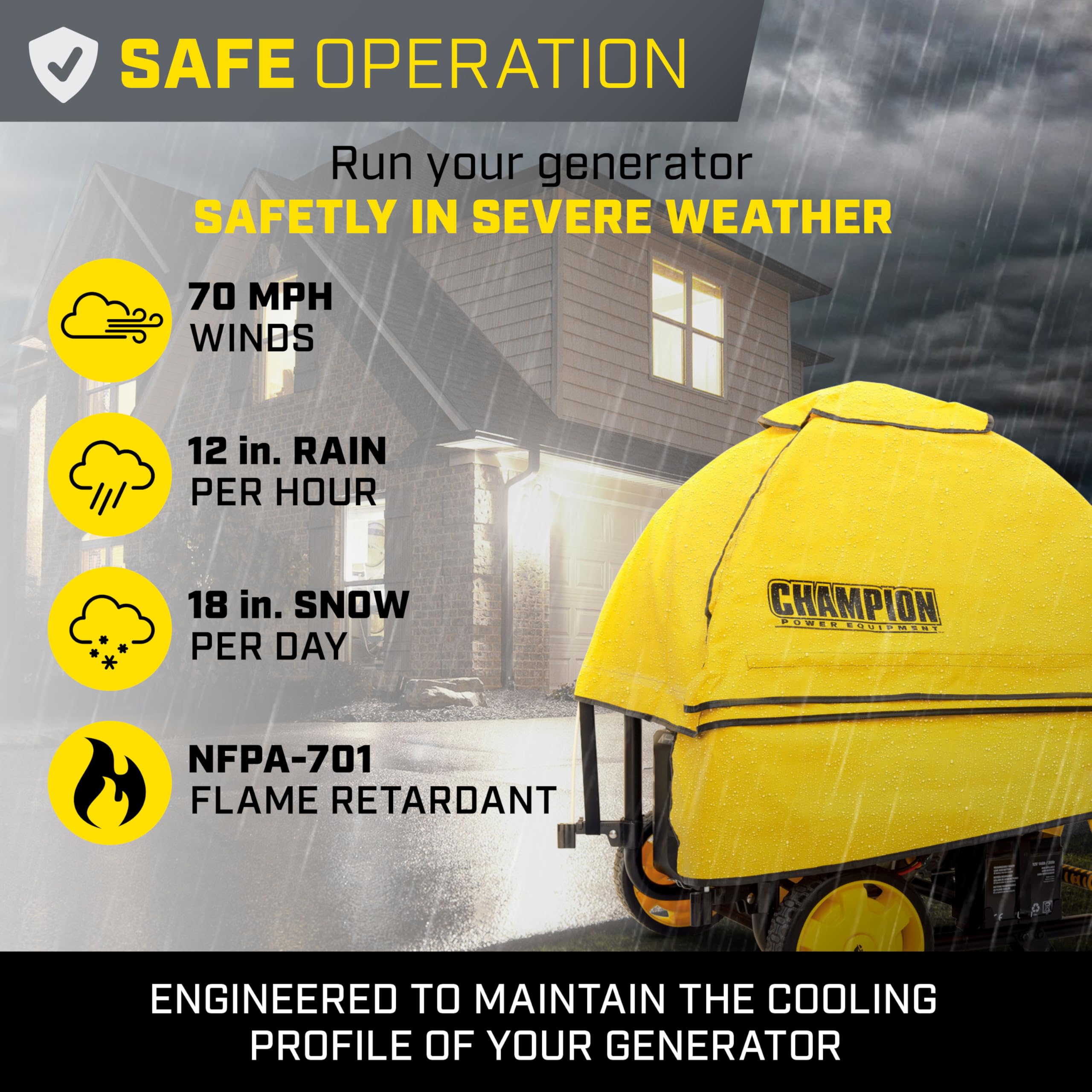 Champion Power Equipment 100603 Storm Shield Severe Weather Inverter Generator Cover by GenTent for 2000 to 8500 Starting Watt Inverters