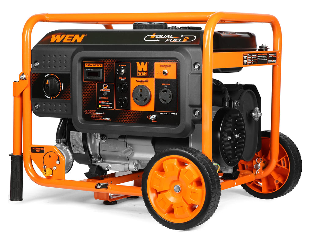 WEN DF472X 4750-Watt 120-Volt/240-Volt Dual Fuel Portable Generator with CO Shutdown Sensor