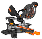 WEN MM0713 9.5-Amp 7.25-Inch Single Bevel Compact Sliding Compound Miter Saw with LED Cutline Guide, Black