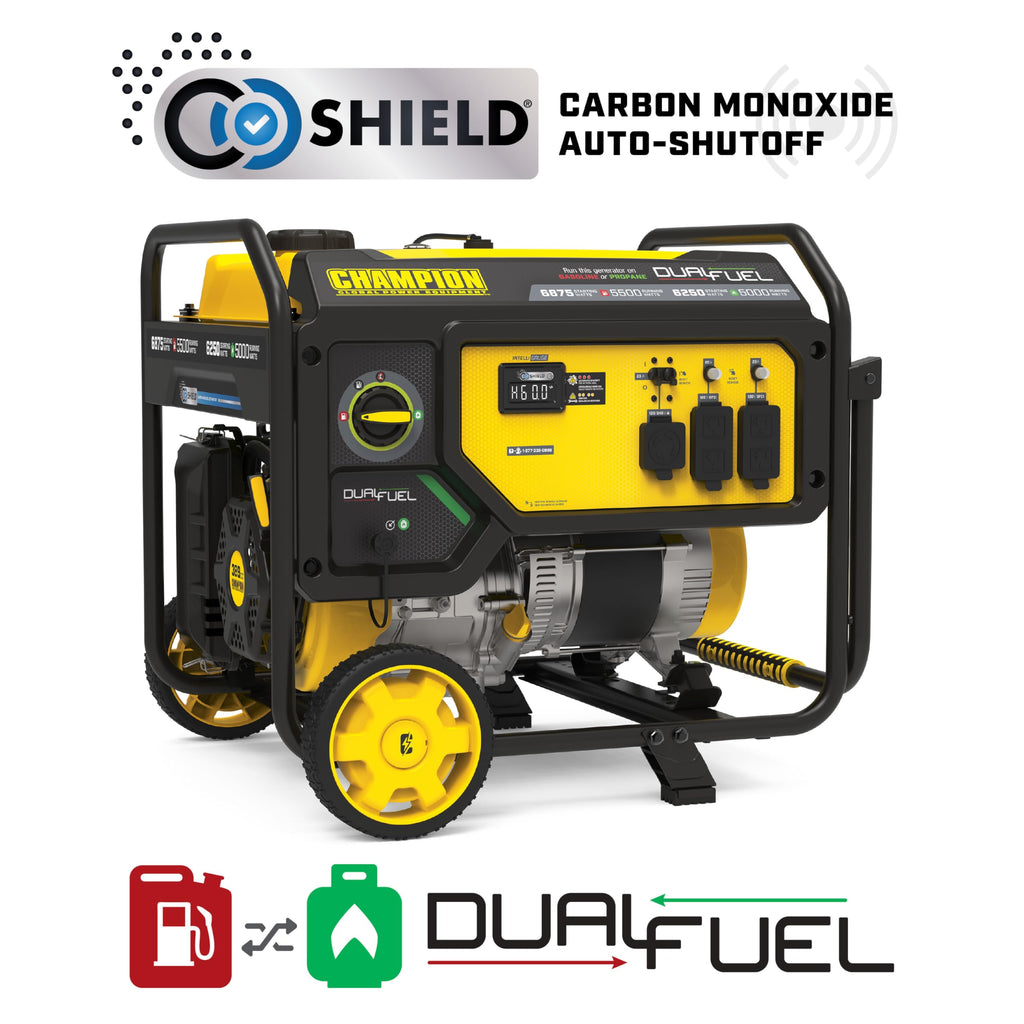 Champion Power Equipment 6875-Watt Dual Fuel Portable Generator with Free 3-Year Warranty