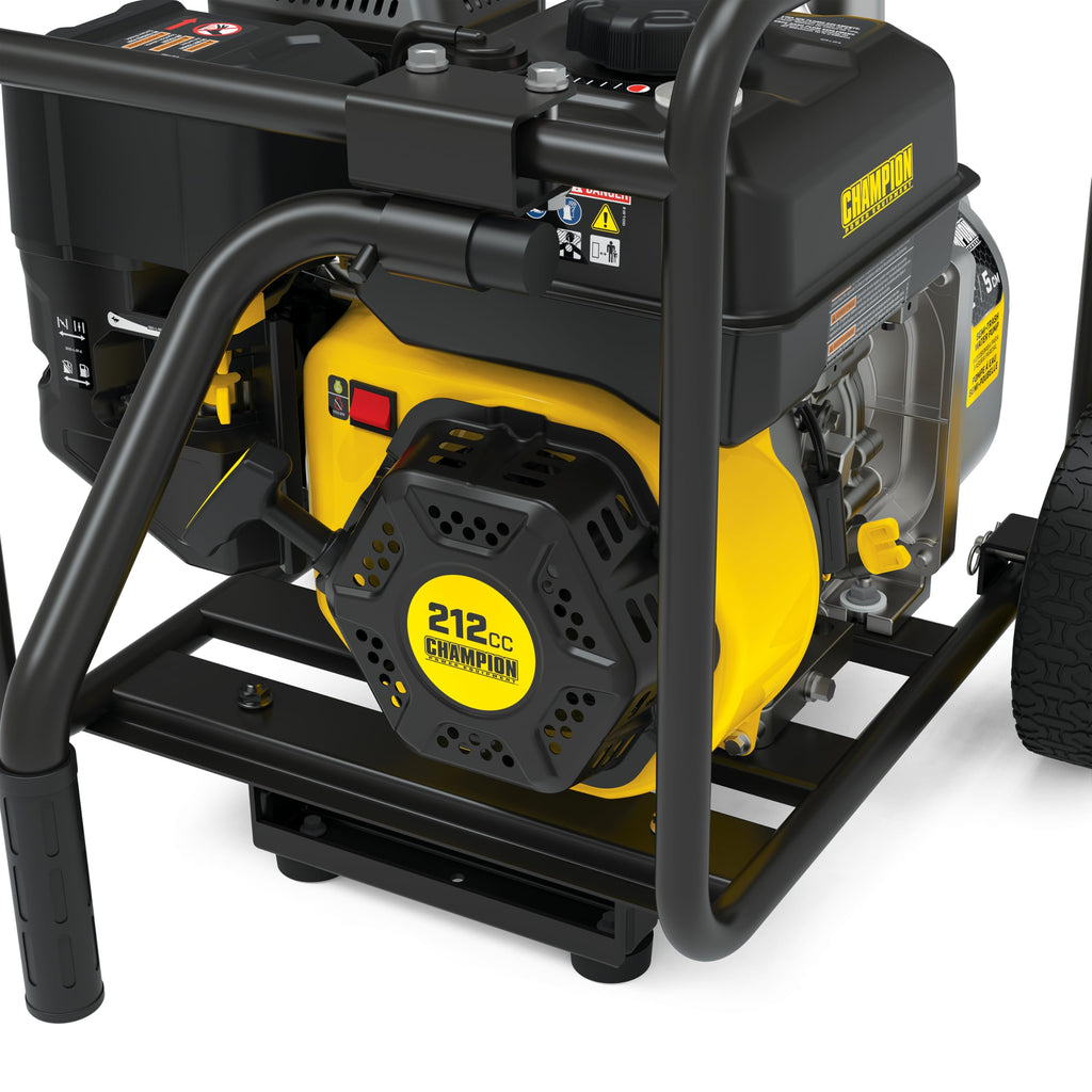 Champion Power Equipment 2-Inch Gas-Powered Semi-Trash Water Transfer Pump with Hose and Wheel Kit